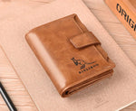 Carteira masculina de couro luxo curto titular do cartão rfid para homens zíper moeda bolsa portátil masculino carteiras billfold