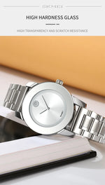 Skmei unissex quartzo pulseira à prova d'água relógios de luxo pulseira de aço inoxidável estilo simples display analógico relógio de pulso fashion