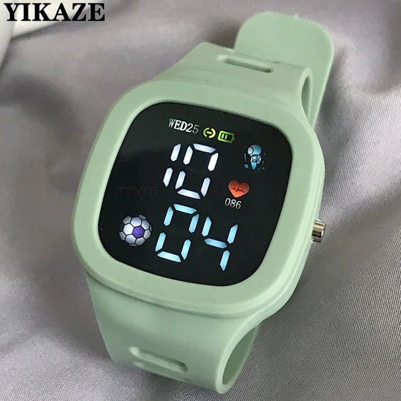 Masculino feminino relógio led digital esportes relógio para crianças meninos meninas quadrado grande dial à prova dwaterproof água silicone relógio de pulso eletrônico masculino