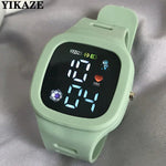 Masculino feminino relógio led digital esportes relógio para crianças meninos meninas quadrado grande dial à prova dwaterproof água silicone relógio de pulso eletrônico masculino