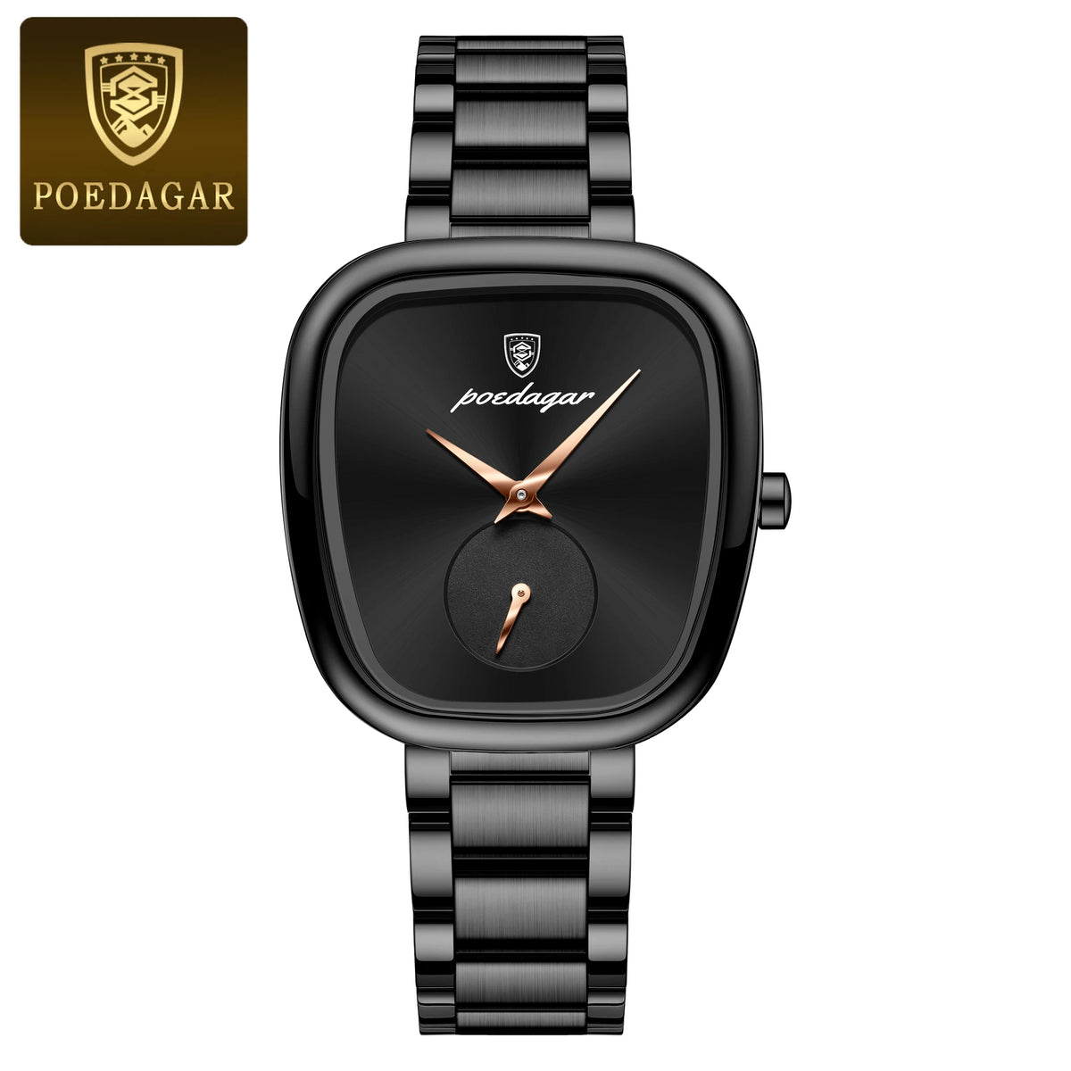 Poedagar luxo senhoras relógio de aço inoxidável à prova dwaterproof água relógio quartzo para mulher alta qualidade relógio feminino elegante relógios femininos