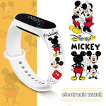 Nova disney mickey minnie led toque relógio donald duckbracelet relógio estudante crianças esportes dos desenhos animados relógio eletrônico presente brinquedo