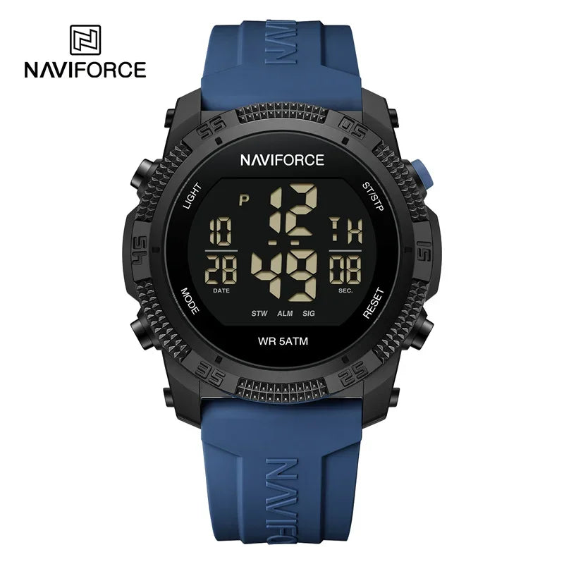 NAVIFORCE NF7104 Novos relógios esportivos digitais LCD para homens moda pulseira de silicone relógio de pulso eletrônico militar