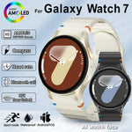 Para galaxy watch 7 relógio inteligente das mulheres dos homens amoled tela hd bússola freqüência cardíaca fitness esporte à prova dwaterproof água bluetooth chamada smartwatch