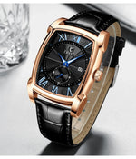 2024 CHENXI 8209 Relógios masculinos pulseira de couro casual luxo quartzo relógios de pulso quadrados à prova d'água