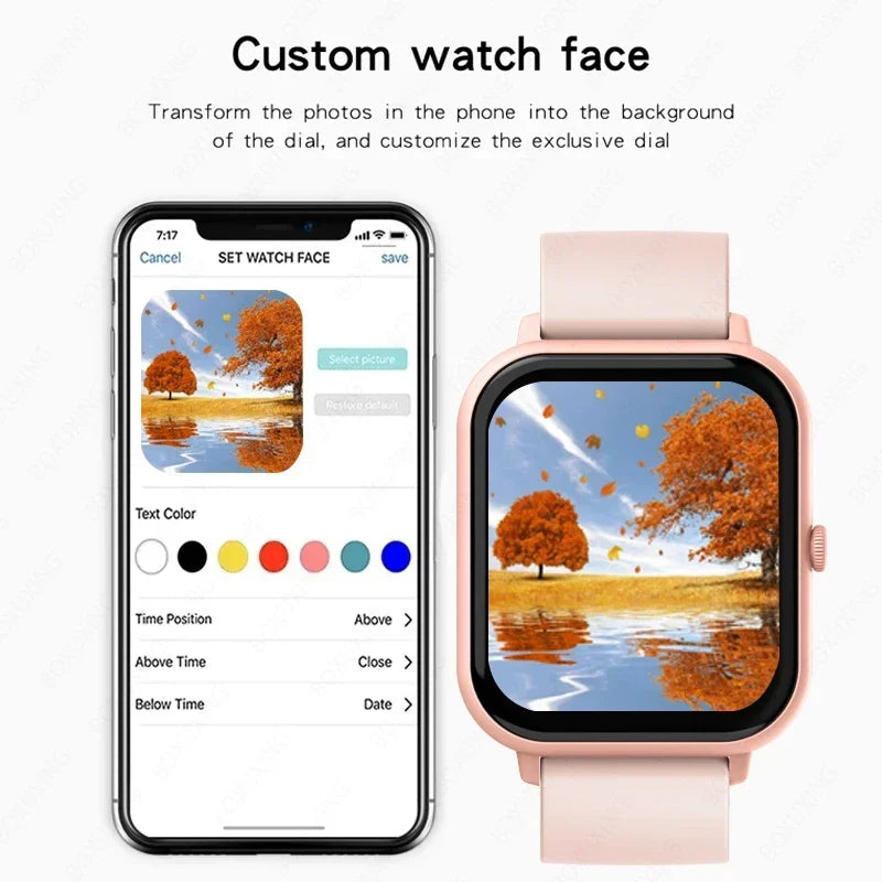 Xiaomi chamada relógio inteligente feminino mostrador personalizado smartwatch para android ios à prova dwaterproof água bluetooth música relógios relógio de toque completo