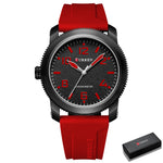 CURREN Moda Simples Relógios Masculinos com Grande Mostrador de Numerais Relógio de Pulso de Quartzo para Cavalheiro de Negócios com Pulseira de Silicone