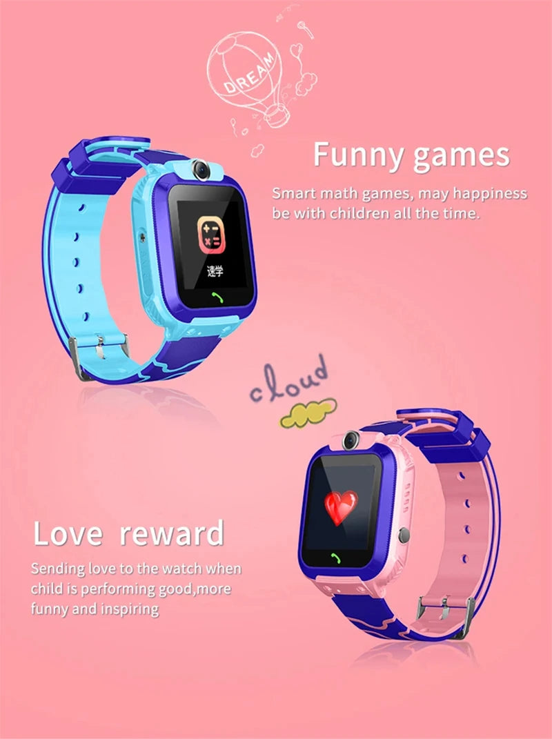 Xiaomi q12 relógio inteligente infantil, à prova d'água, sos, antil-perda, telefone, bate-papo de voz, 2g, cartão sim para meninos e meninas, presente