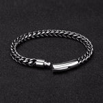 MKENDN Locomotiva Homens Punk Rock Pulseira de corrente de bicicleta 18k banhado a ouro botão magnético de aço inoxidável joias masculinas presentes