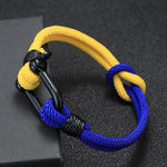 Noter amarelo azul símbolo ucraniano pulseira masculina bicolor nó concêntrico cordão corrente braclet presente para ele ucrânia acessórios