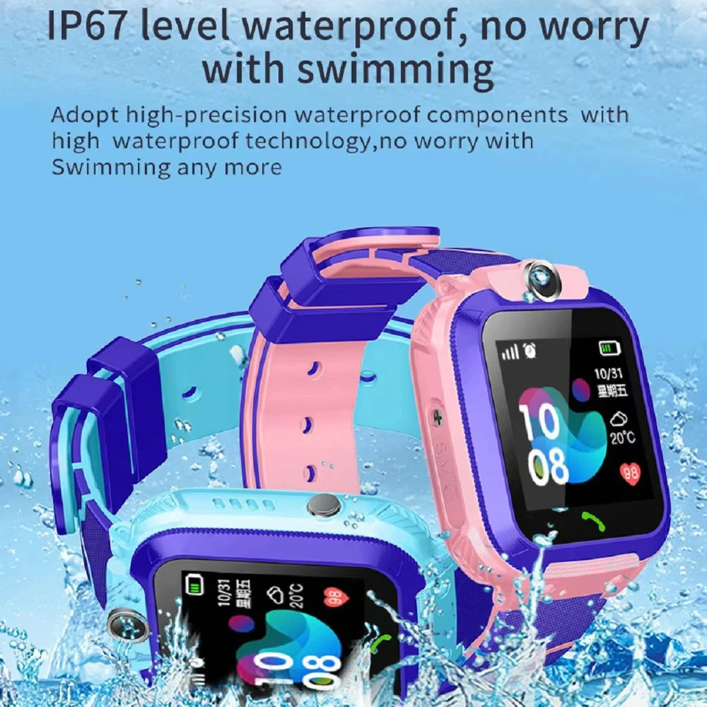 Xiaomi q12 relógio inteligente infantil, à prova d'água, sos, antil-perda, telefone, bate-papo de voz, 2g, cartão sim para meninos e meninas, presente