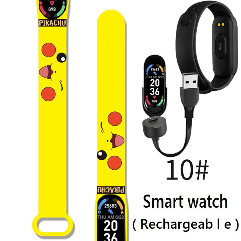 Pikachu Novo Estilo Magnético Bluetooth Relógio Inteligente Esportes Eletrônico Freqüência Cardíaca Pressão Pedômetro Música Monitoramento do Sono Blood Toy