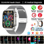 2024 novo grau médico ácido úrico gordura no sangue smartwatch ecg glicose no sangue freqüência cardíaca pressão arterial monitoramento de saúde relógio inteligente
