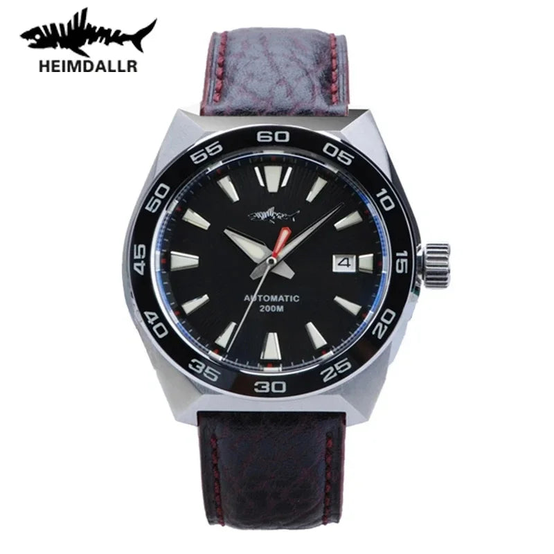 Heimdallr Monster Diver relógio masculino mostrador azul fosco cristal de safira NH35 mecânico automático 200m à prova d'água relógio luminoso completo