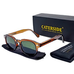 Caterside retro redondo masculino óculos de sol punk ácido propiônico pino templo luxo óculos de sol feminino esportes lazer festa óculos uv400