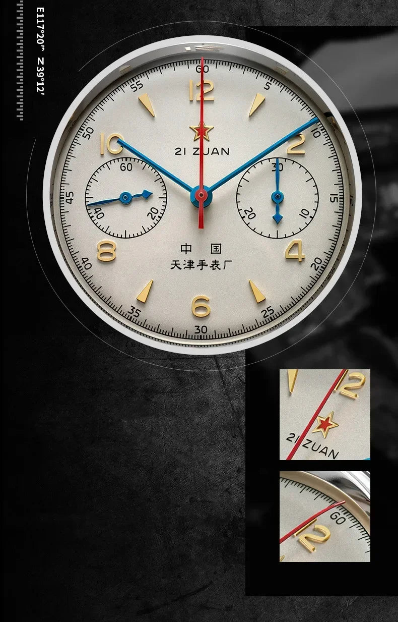 Relógios masculinos 1963 piloto relógio automático 42mm à prova dwaterproof água retro quartzo cronógrafo vestido vintage relógio
