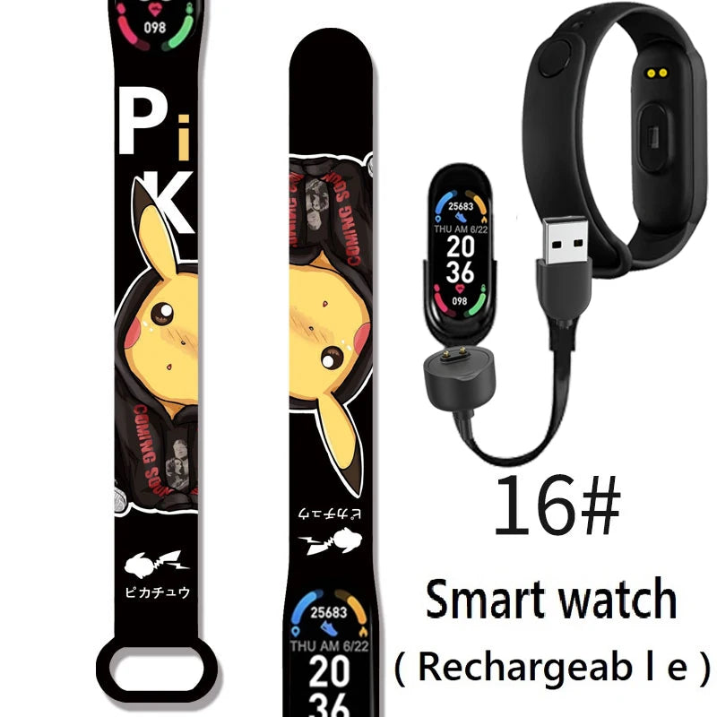 Pikachu Novo Estilo Magnético Bluetooth Relógio Inteligente Esportes Eletrônico Freqüência Cardíaca Pressão Pedômetro Música Monitoramento do Sono Blood Toy