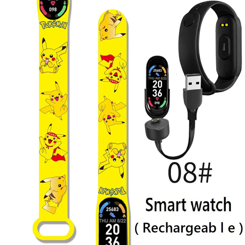 Pikachu Novo Estilo Magnético Bluetooth Relógio Inteligente Esportes Eletrônico Freqüência Cardíaca Pressão Pedômetro Música Monitoramento do Sono Blood Toy