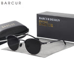 BARCUR TR90 Templos Óculos de sol feminino polarizado moda óculos de sol dirigindo redondo senhoras óculos de sol