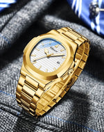 Chenxi 8222 luxo ouro aço inoxidável luminoso casual relógio de negócios para homens moda quartzo relógios pulso à prova dwaterproof água