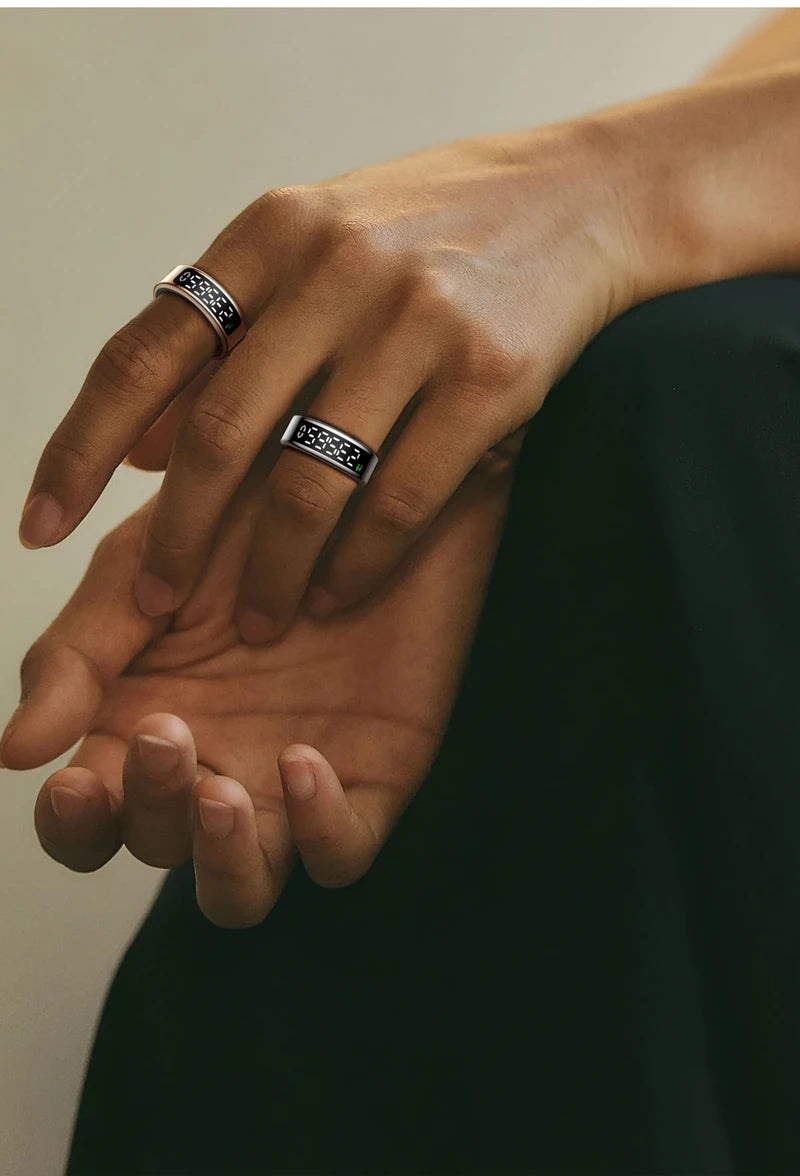 Xiaomi anel inteligente tela de exibição toque monitor saúde gesto furto vídeo/escova tiktok 5atm à prova dwaterproof água smartring para homens