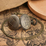 Colar com pingente de relógio de bolso de quartzo em liga de tema Co-Masonic de bronze com tema Co-Masonic/relógio de colar