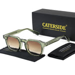 Caterside retro punk masculino óculos de sol pequeno quadro quadrado design personalizado óculos de sol feminino viagem festa negócios festival presente