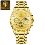 Poedagar luxo homem relógio de pulso cronógrafo à prova dwaterproof água luminosa relógio masculino aço inoxidável alta qualidade esporte relógios quartzo