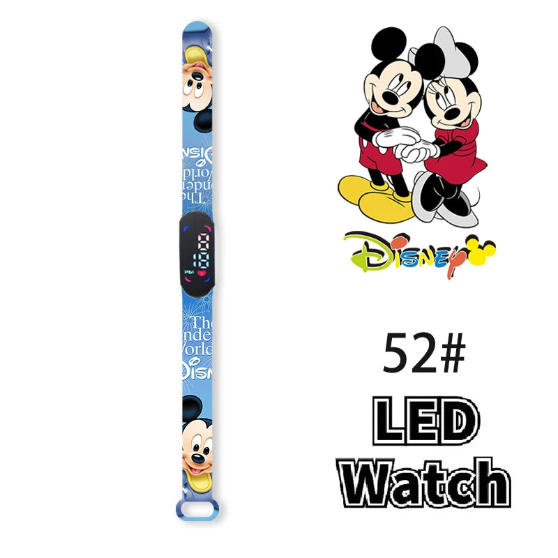 Nova disney mickey minnie led toque relógio donald duckbracelet relógio estudante crianças esportes dos desenhos animados relógio eletrônico presente brinquedo