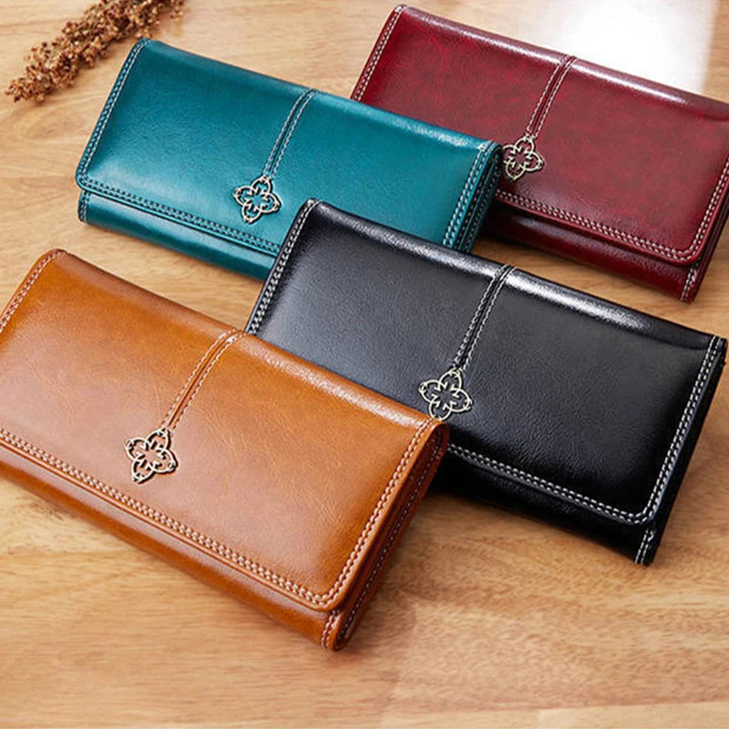 Carteira de couro feminina Mulher de luxo carteiras longas moda feminina bolsas sacos de dinheiro 2022 bolsas das mulheres bolsa cartões titular