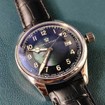 Relógio de pulso mecânico automático masculino, impermeável, calendário luminoso, ponteiro de gás, piloto alemão, movimento Nh35, C1