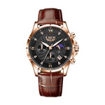Novos relógios masculinos lige marca superior de luxo couro casual relógio quartzo esporte à prova dwaterproof água relógio relogios masculino + caixa