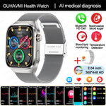 2024 novo grau médico ácido úrico gordura no sangue smartwatch ecg glicose no sangue freqüência cardíaca pressão arterial monitoramento de saúde relógio inteligente