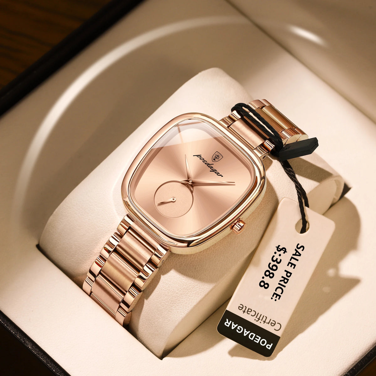 Poedagar luxo senhoras relógio de aço inoxidável à prova dwaterproof água relógio quartzo para mulher alta qualidade relógio feminino elegante relógios femininos