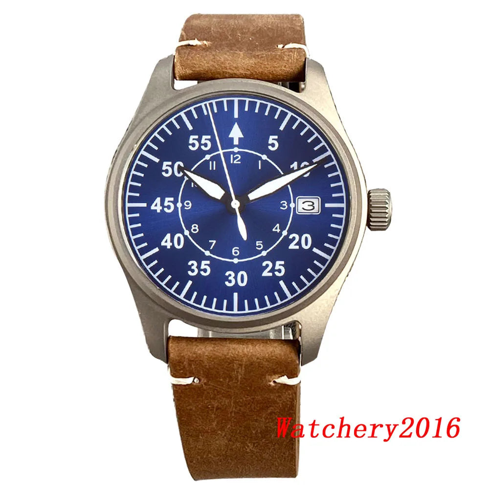 Novo tandorio piloto 39mm relógio de titânio movimento nh35 200m à prova dwaterproof água luminosa mergulho automático relógio masculino vidro safira escovado