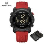 NAVIFORCE NF7104 Novos relógios esportivos digitais LCD para homens moda pulseira de silicone relógio de pulso eletrônico militar