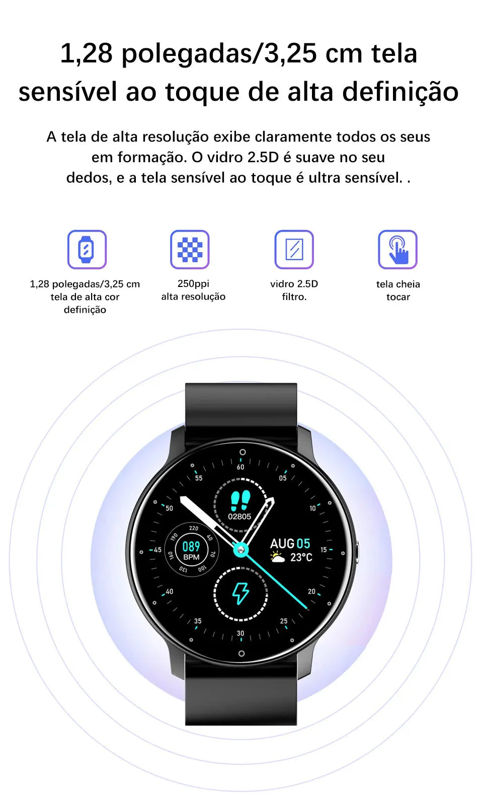 Lige 2025 novo relógio inteligente masculino tela de toque completa esporte fitness relógio ip67 à prova dip67 água bluetooth para android ios smartwatch masculino + caixa