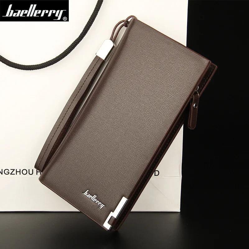 Baellery homens carteiras longas grande capacidade zíper bolsa titular do cartão masculino bolsa moeda bolso marca de luxo carteira embreagem para homem