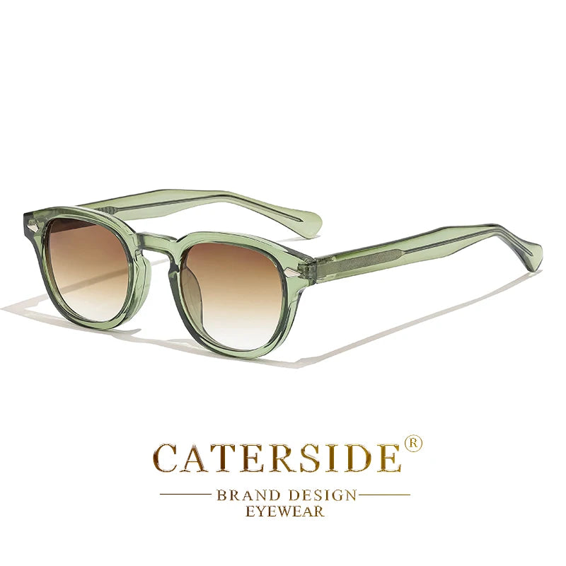 Caterside retro redondo masculino óculos de sol punk ácido propiônico pino templo luxo óculos de sol feminino esportes lazer festa óculos uv400