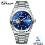 Chenxi 8856 marca superior movimento automático relógio mecânico para homens esqueleto oco homem relógios à prova dwaterproof água relógio de pulso de negócios