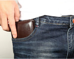 【Couro de couro genuíno】Manbang marca venda quente carteira masculina de luxo original curto tri-fold primeira camada bolsa de negócios