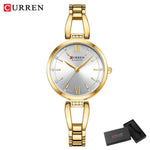 Curren relógios femininos elegante moda original relógio de quartzo para Laides à prova dwaterproof água aço inoxidável simples luxo uso diário