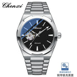 Chenxi 8856 marca superior movimento automático relógio mecânico para homens esqueleto oco homem relógios à prova dwaterproof água relógio de pulso de negócios