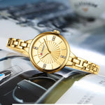 Curren-relógio de quartzo de luxo feminino, relógio pulseira magnética, pulseira esportiva, para mulheres