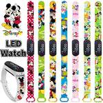 Nova disney mickey minnie led toque relógio donald duckbracelet relógio estudante crianças esportes dos desenhos animados relógio eletrônico presente brinquedo