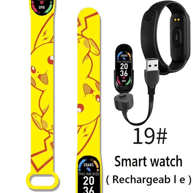 Pikachu Novo Estilo Magnético Bluetooth Relógio Inteligente Esportes Eletrônico Freqüência Cardíaca Pressão Pedômetro Música Monitoramento do Sono Blood Toy