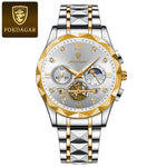 Poedagar luxo homem relógio de pulso cronógrafo à prova dwaterproof água luminosa relógio masculino aço inoxidável alta qualidade esporte relógios quartzo