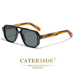 Caterside retro punk óculos de sol dos homens do vintage plana superior pontes duplas alta qualidade óculos de sol feminino viagem festa festival eyewear