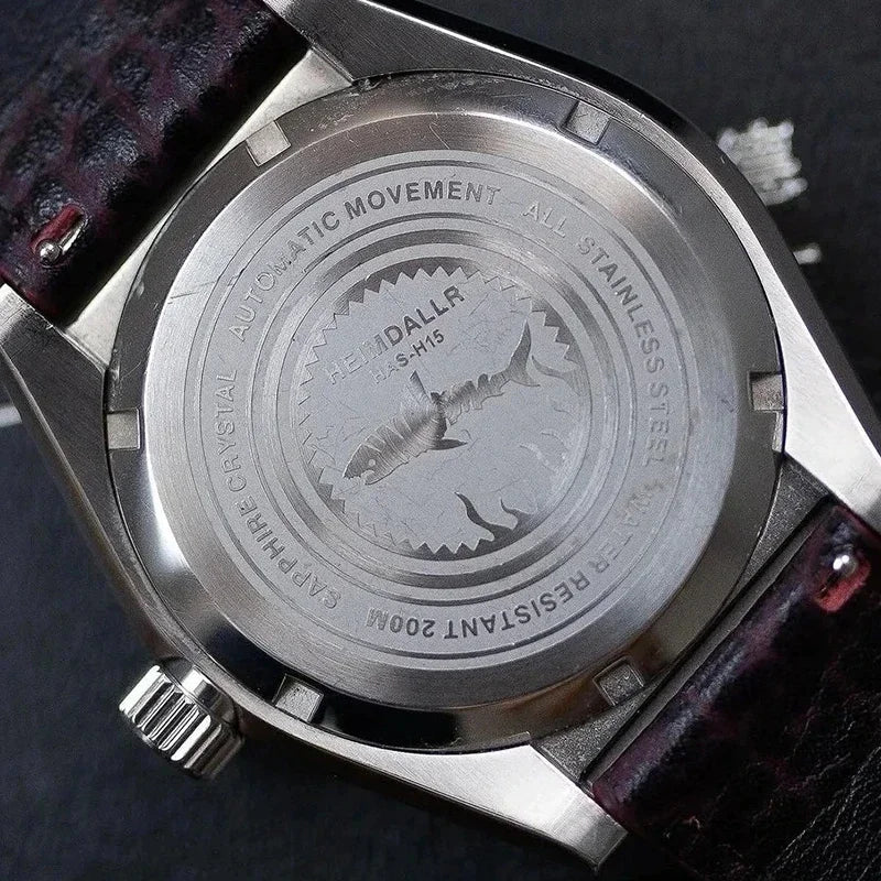 Heimdallr Monster Diver relógio masculino mostrador azul fosco cristal de safira NH35 mecânico automático 200m à prova d'água relógio luminoso completo