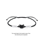 2 pçs natural moonstone obsidiana pulseiras artesanal casal bonito preto branco gato pulseira acessórios jóias